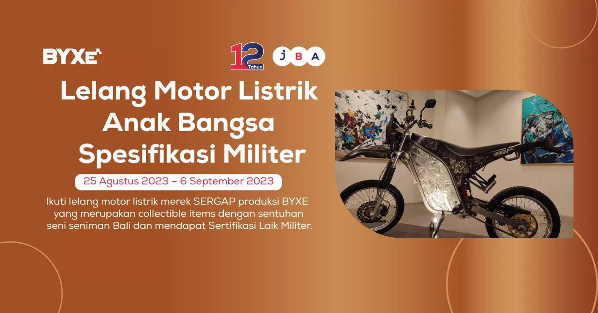 News picture JBA Lelangkan Motor Listrik Artistik SERGAP Karya Anak Bangsa
