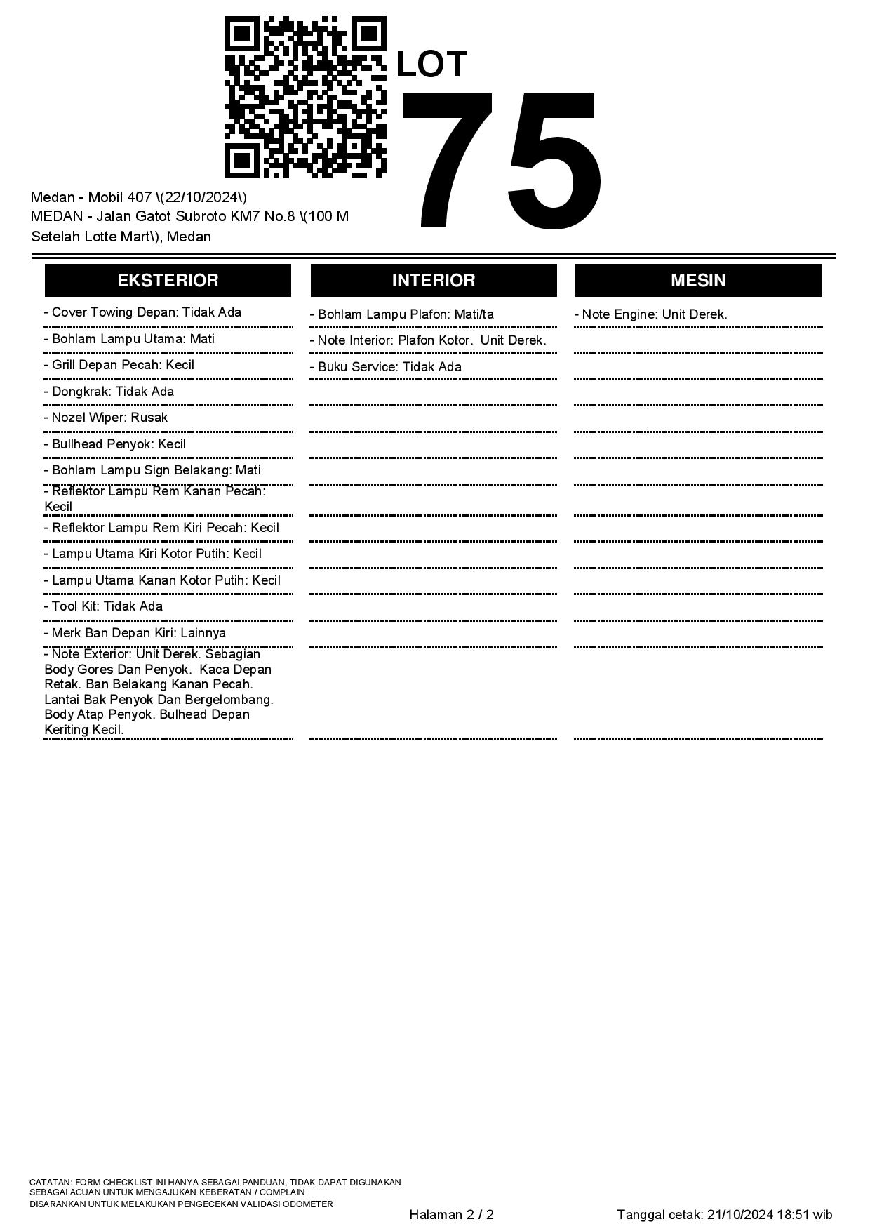 Lelang Mobil DAIHATSU GRAN MAX PU 1.3 MT 2023 ABU ABU METALIK MEDAN